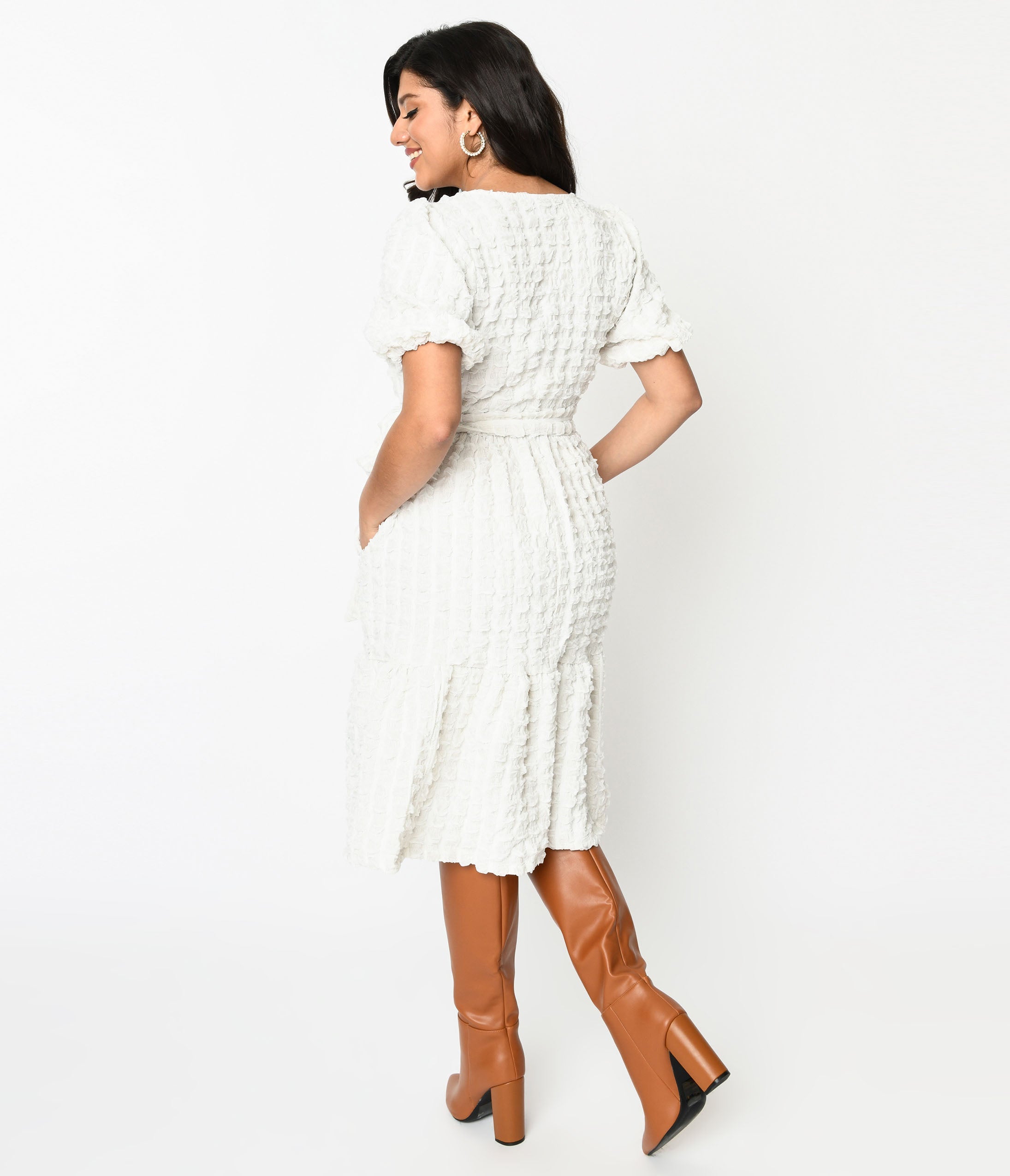 Whisper Straight Neck Fit & Flare Dress Summer White | French Connection US
